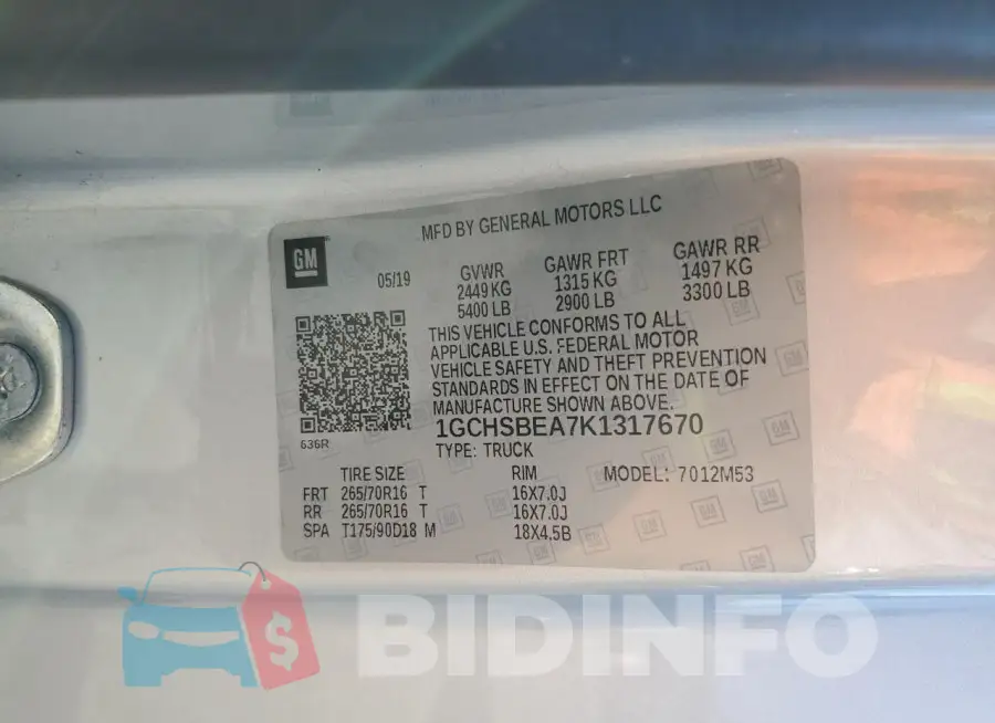 1GCHSBEA7K1317670 Photo# 12
