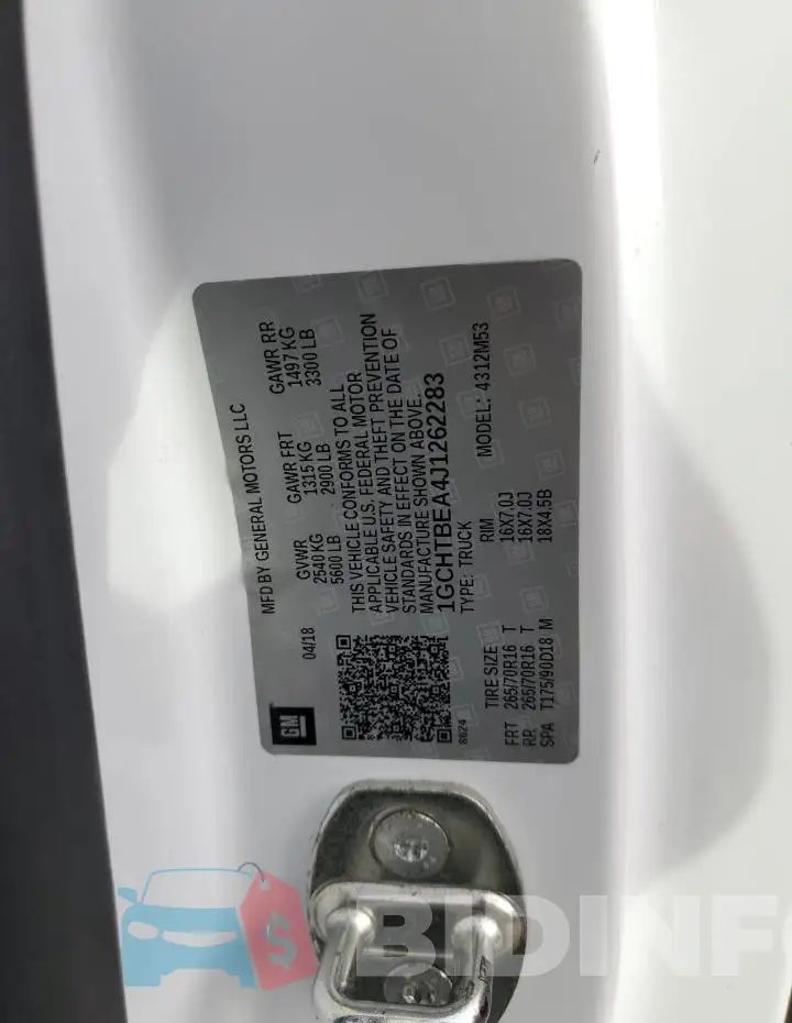 1GCHTBEA4J1262283 Photo# 12