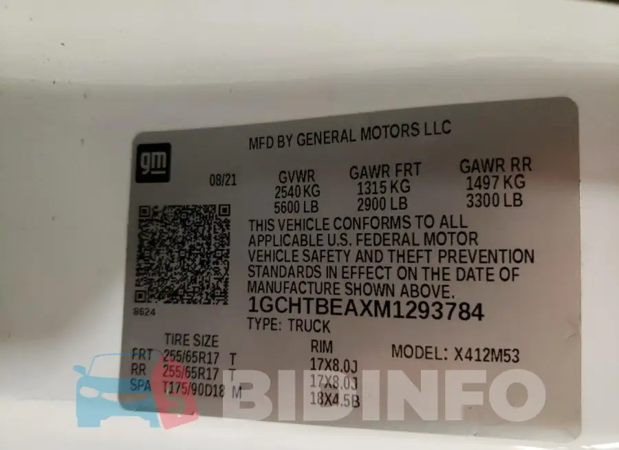 1GCHTBEAXM1293784 Photo# 12