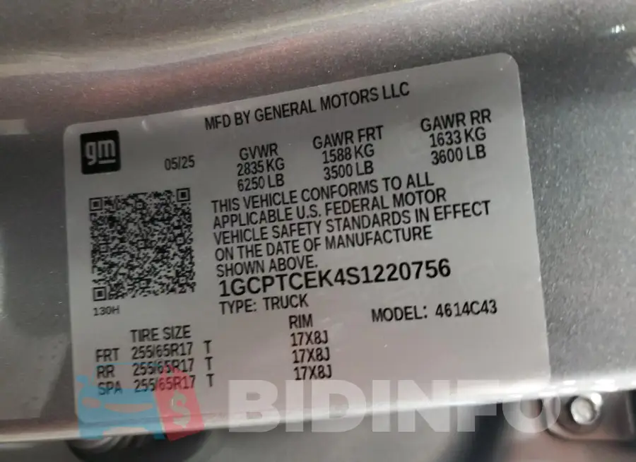 1GCPTCEK4S1220756 Photo# 12