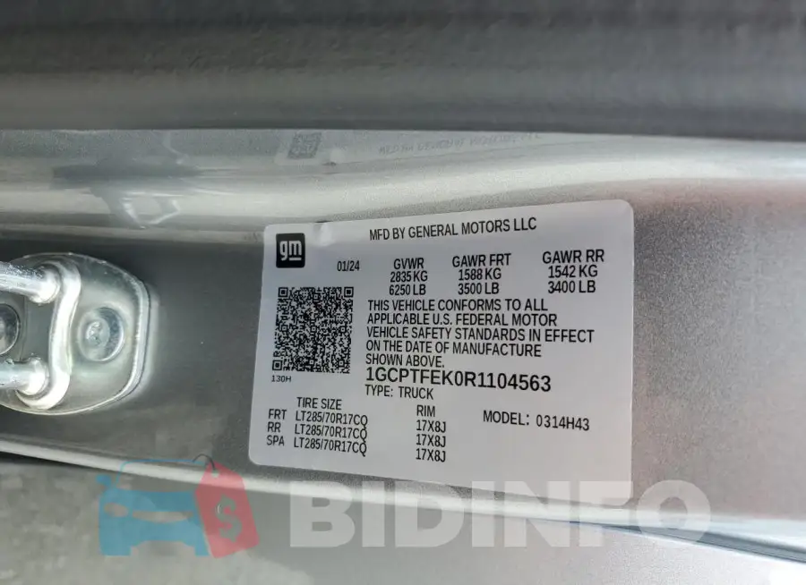 1GCPTFEK0R1104563 Photo# 13