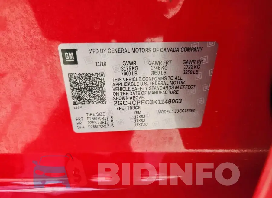 2GCRCPEC3K1148063 Photo# 13