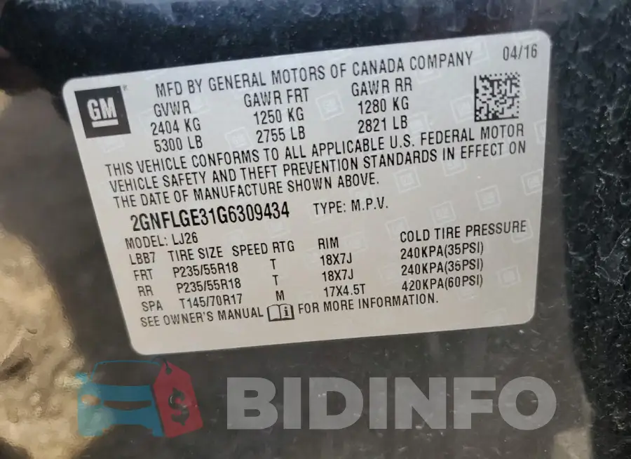 2GNFLGE31G6309434 Photo# 12