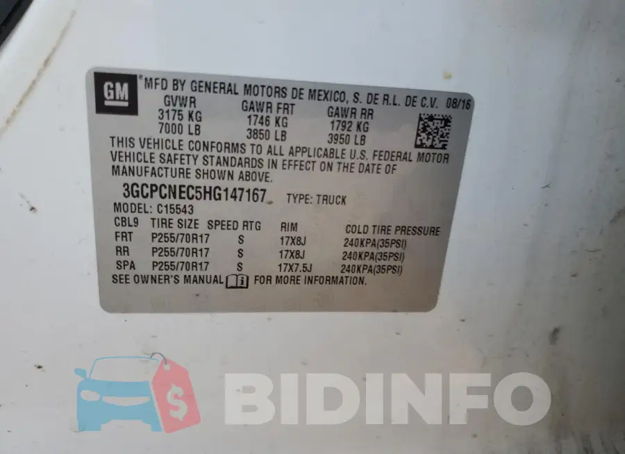 3GCPCNEC5HG147167 Photo# 12