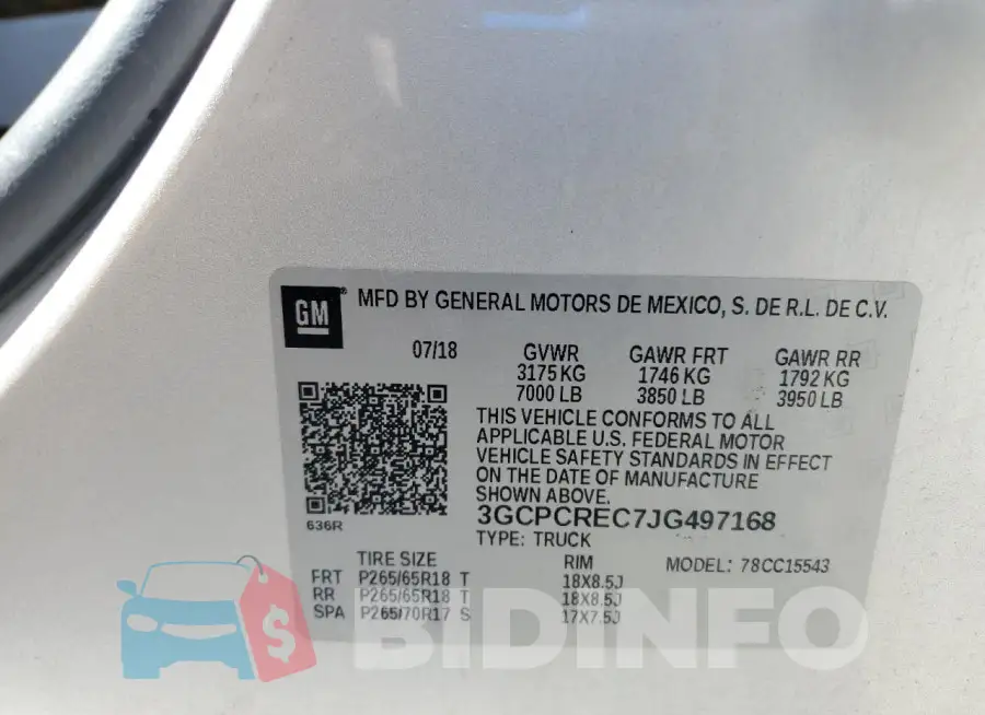 3GCPCREC7JG497168 Photo# 12