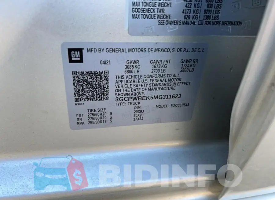 3GCPWBEK5MG311623 Photo# 10