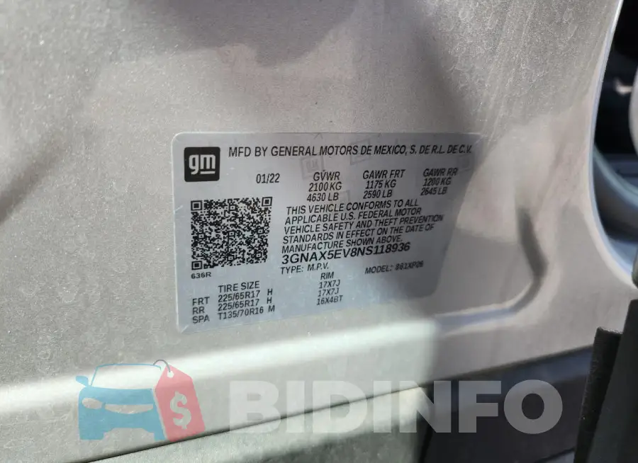 3GNAX5EV8NS118936 Photo# 13