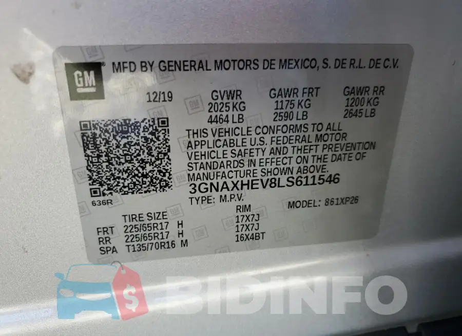 3GNAXHEV8LS611546 Photo# 14