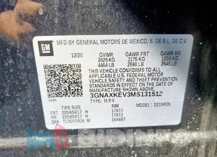 3GNAXKEV3MS131512 Photo# 14