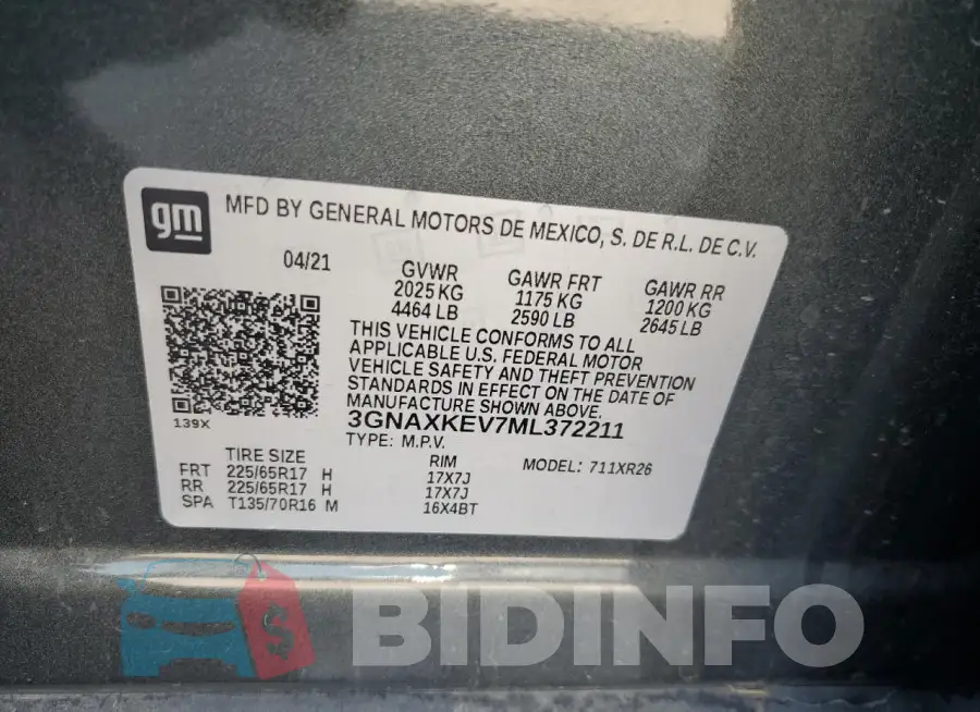 3GNAXKEV7ML372211 Photo# 13