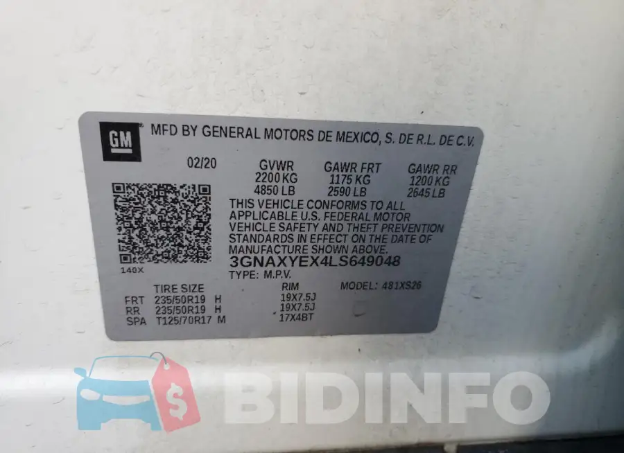 3GNAXYEX4LS649048 Photo# 14