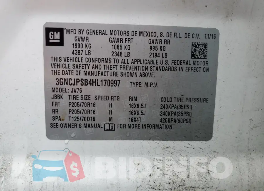 3GNCJPSB4HL170997 Photo# 14