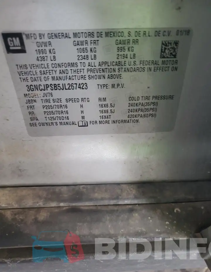 3GNCJPSB5JL267423 Photo# 12