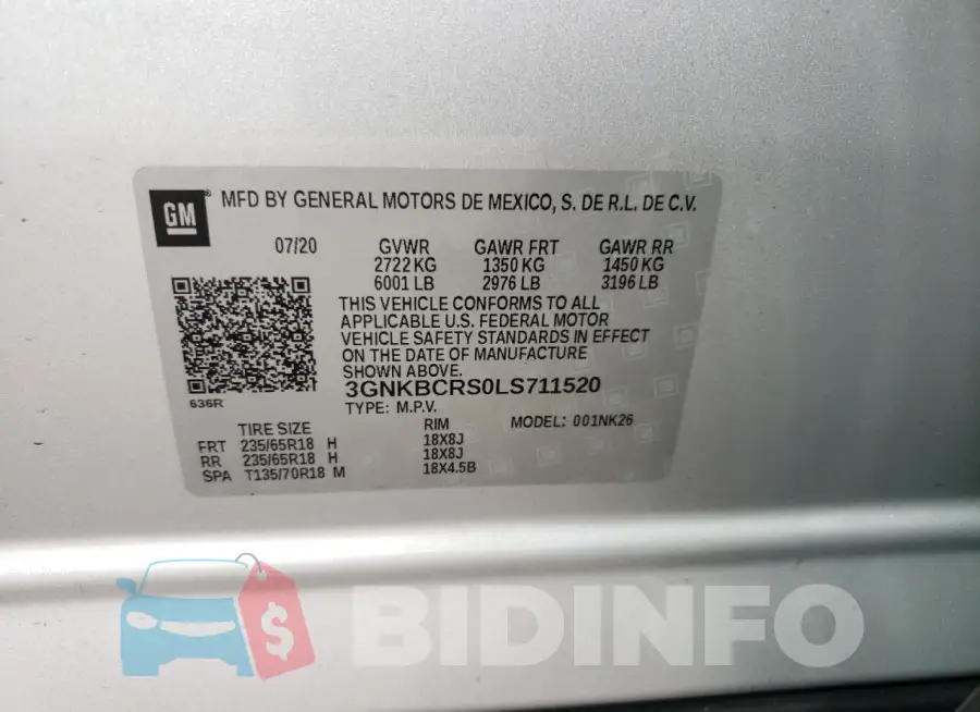 3GNKBCRS0LS711520 Photo# 13