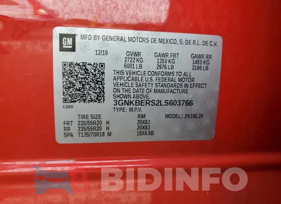 3GNKBERS2LS603766 Photo# 14