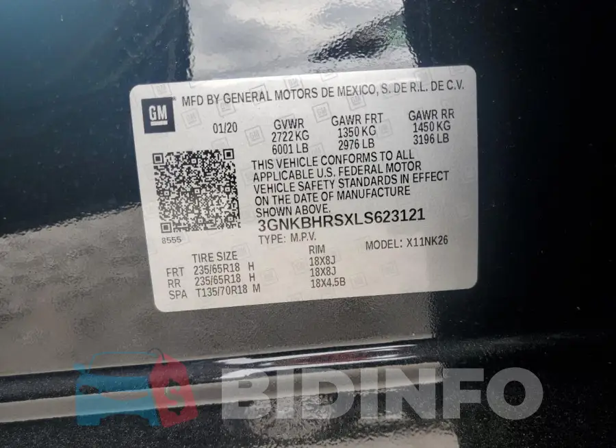 3GNKBHRSXLS623121 Photo# 14