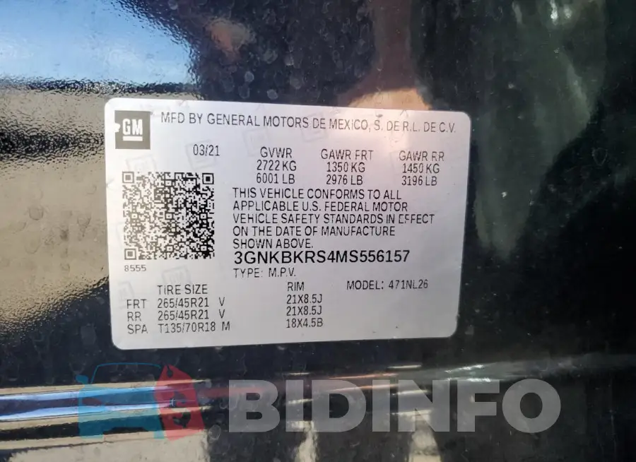 3GNKBKRS4MS556157 Photo# 14