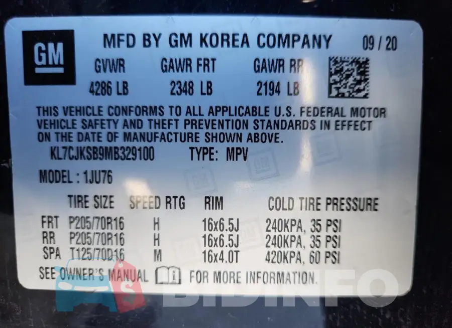 KL7CJKSB9MB329100 Photo# 14