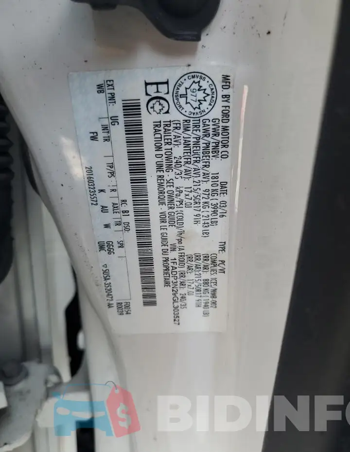1FADP3N29GL303527 Photo# 12