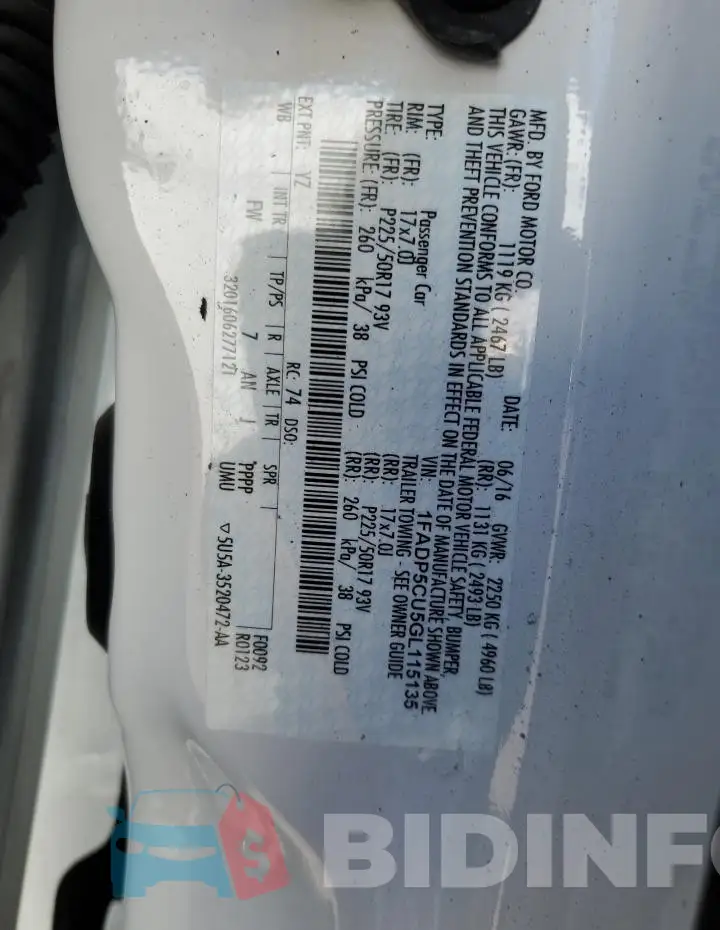 1FADP5CU5GL115135 Photo# 13