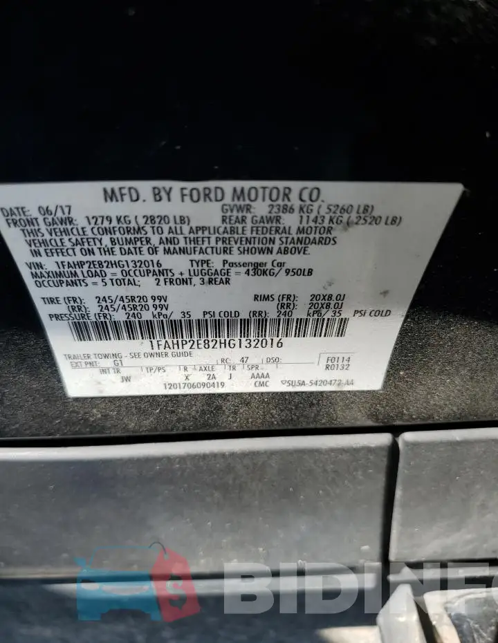 1FAHP2E82HG132016 Photo# 12