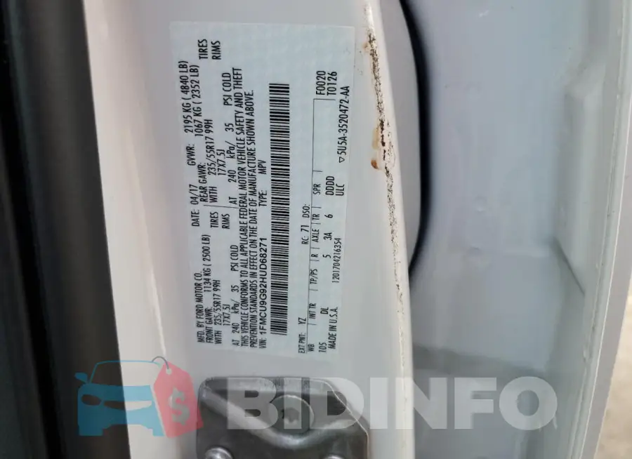 1FMCU9G92HUD68271 Photo# 14