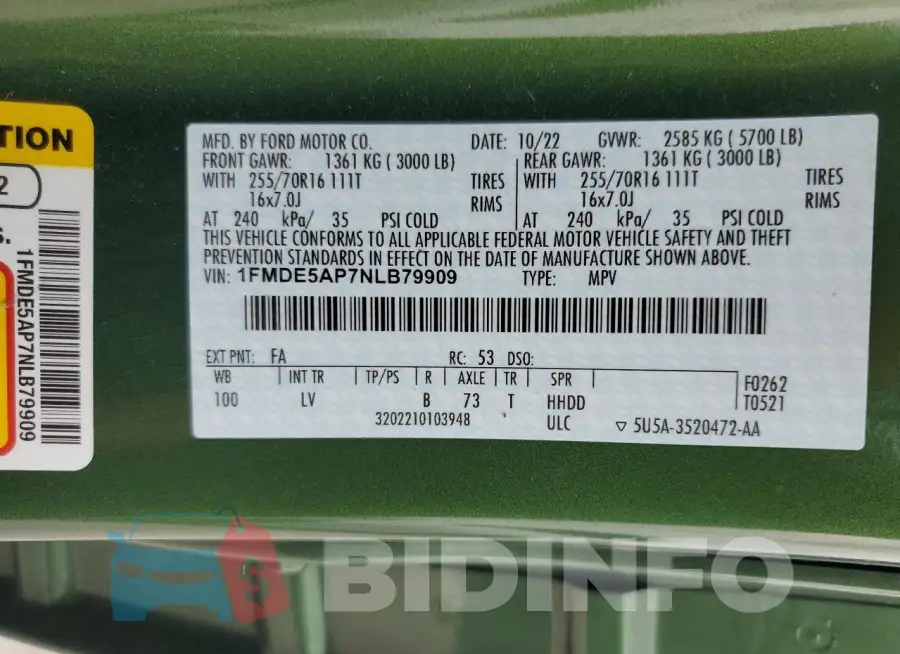 1FMDE5AP7NLB79909 Photo# 13