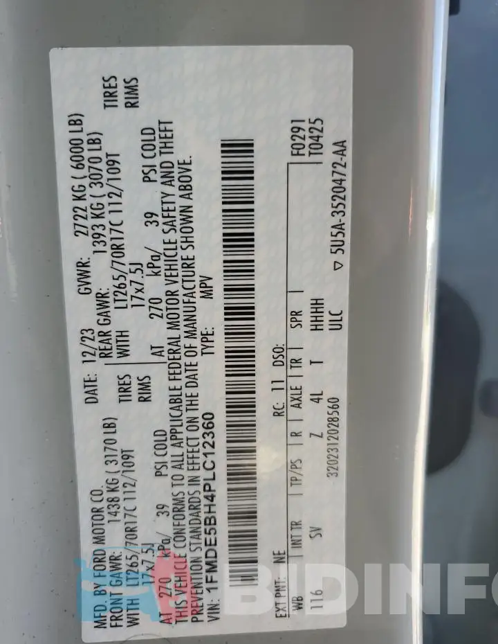 1FMDE5BH4PLC12360 Photo# 13