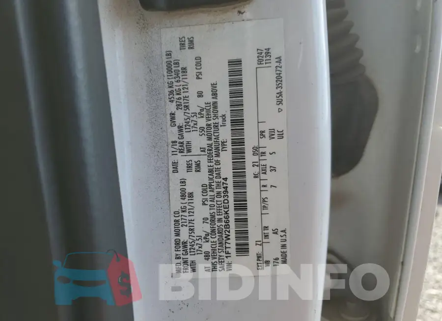 1FT7W2B66KED39474 Photo# 12