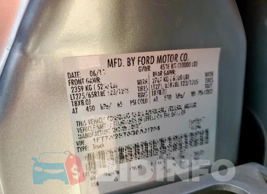 1FT7W2BT6GEA31704 Photo# 12