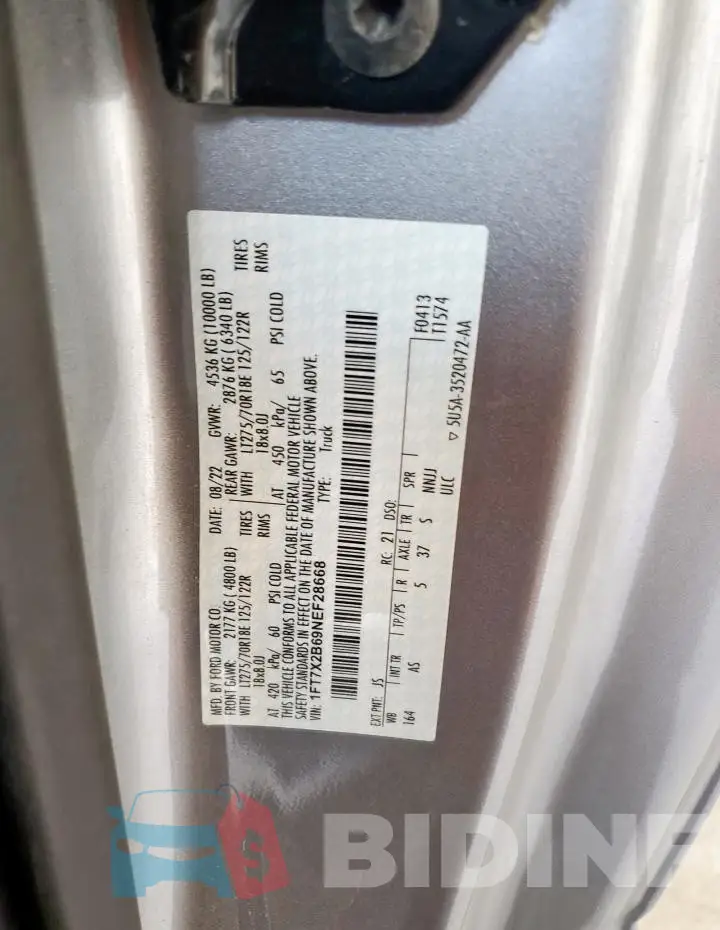 1FT7X2B69NEF28668 Photo# 13