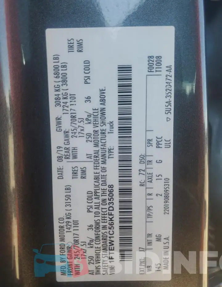 1FTEW1C56KFD35068 Photo# 12