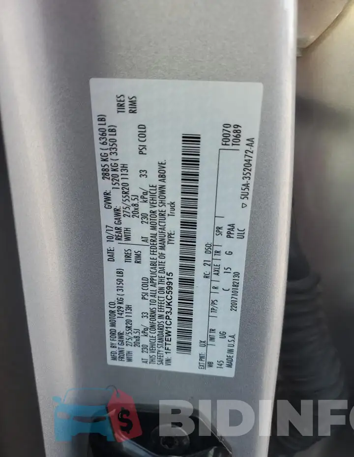 1FTEW1CP3JKC59915 Photo# 12