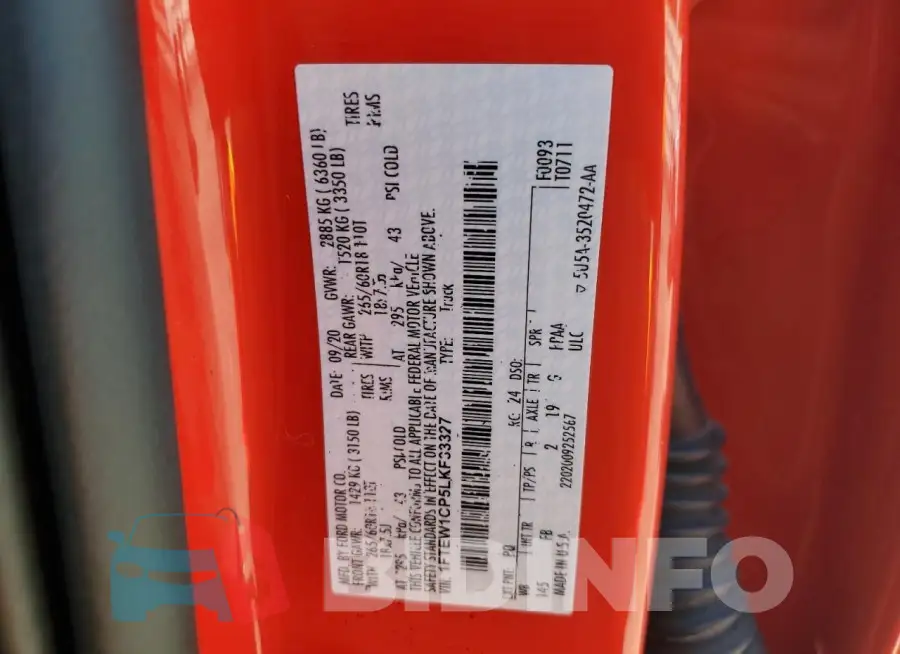 1FTEW1CP5LKF33327 Photo# 12