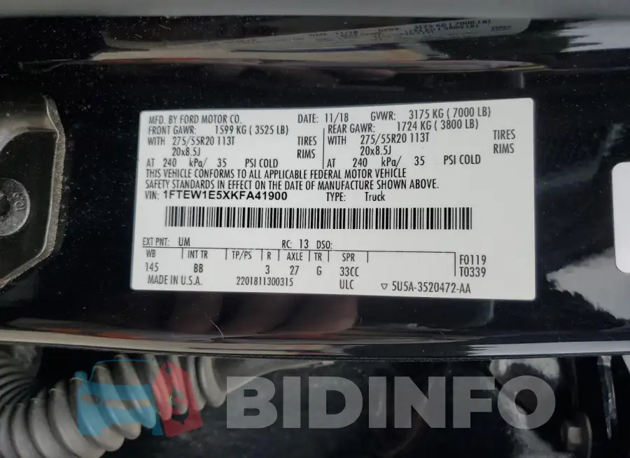 1FTEW1E5XKFA41900 Photo# 12
