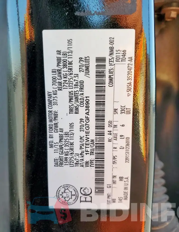 1FTEW1EG7GFA38901 Photo# 12