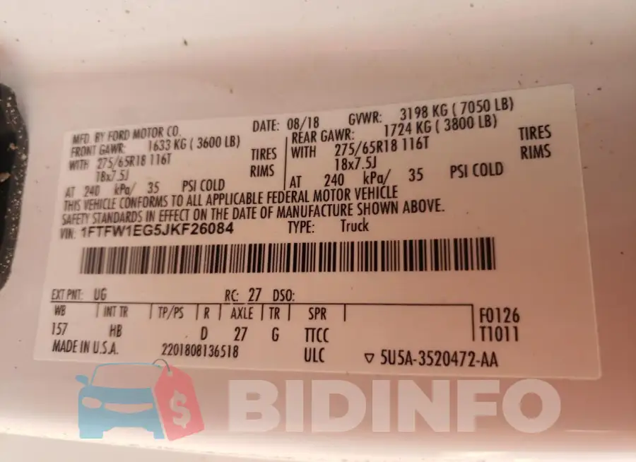 1FTFW1EG5JKF26084 Photo# 12