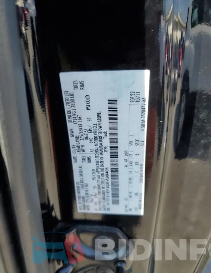 1FTFX1EF4GFA99406 Photo# 12