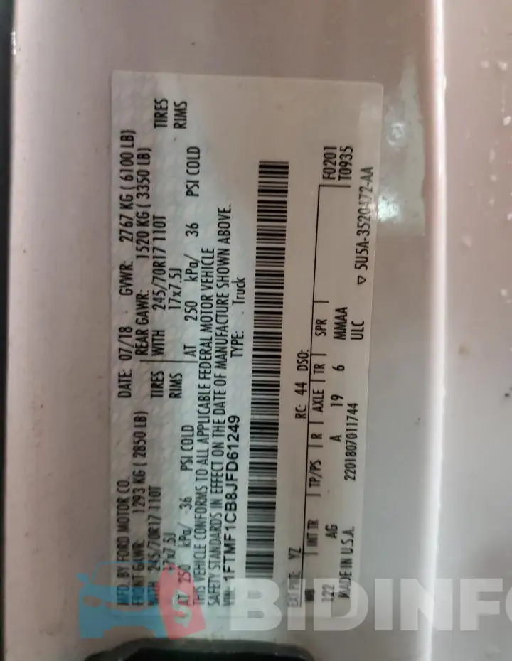 1FTMF1CB8JFD61249 Photo# 12