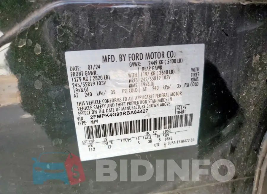 2FMPK4G99RBA84427 Photo# 13