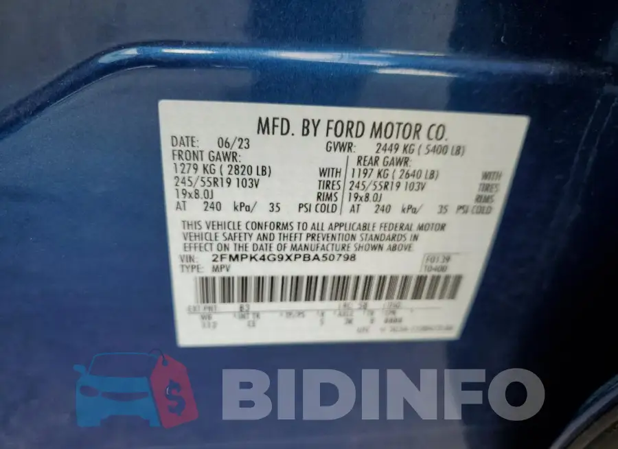 2FMPK4G9XPBA50798 Photo# 13