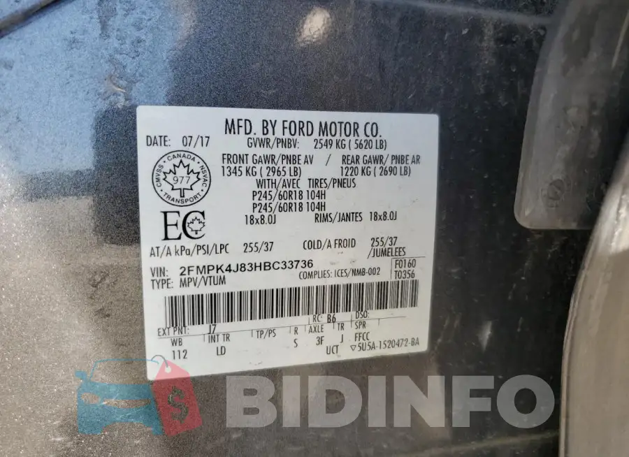 2FMPK4J83HBC33736 Photo# 13
