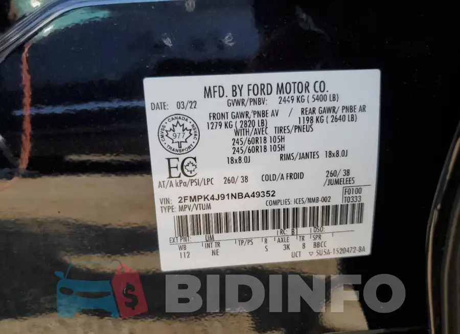 2FMPK4J91NBA49352 Photo# 13