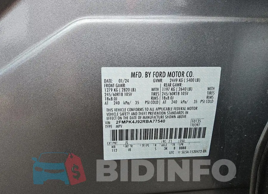 2FMPK4J92RBA77540 Photo# 14