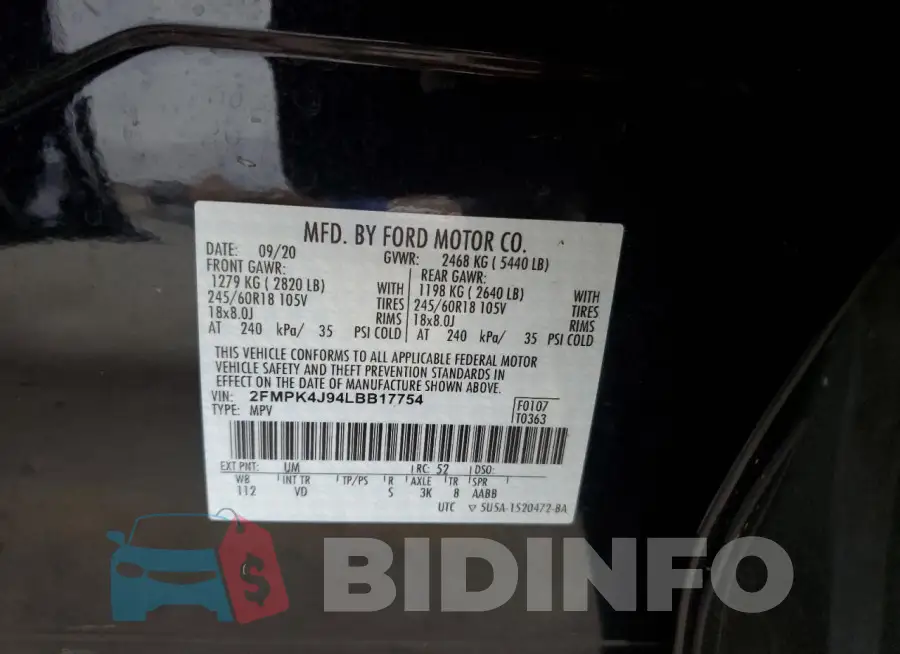 2FMPK4J94LBB17754 Photo# 12