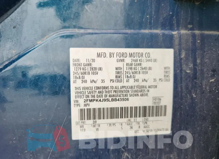 2FMPK4J95LBB43506 Photo# 12