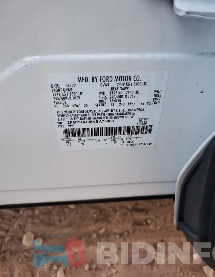 2FMPK4J98NBA75088 Photo# 12