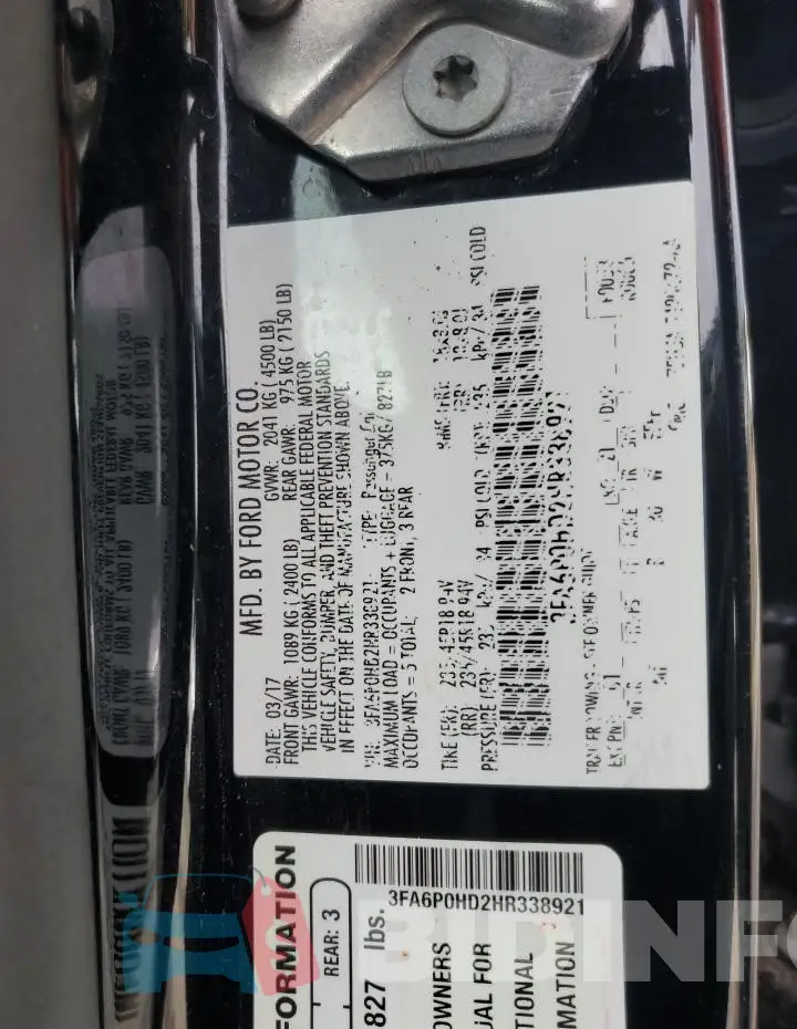 3FA6P0HD2HR338921 Photo# 12