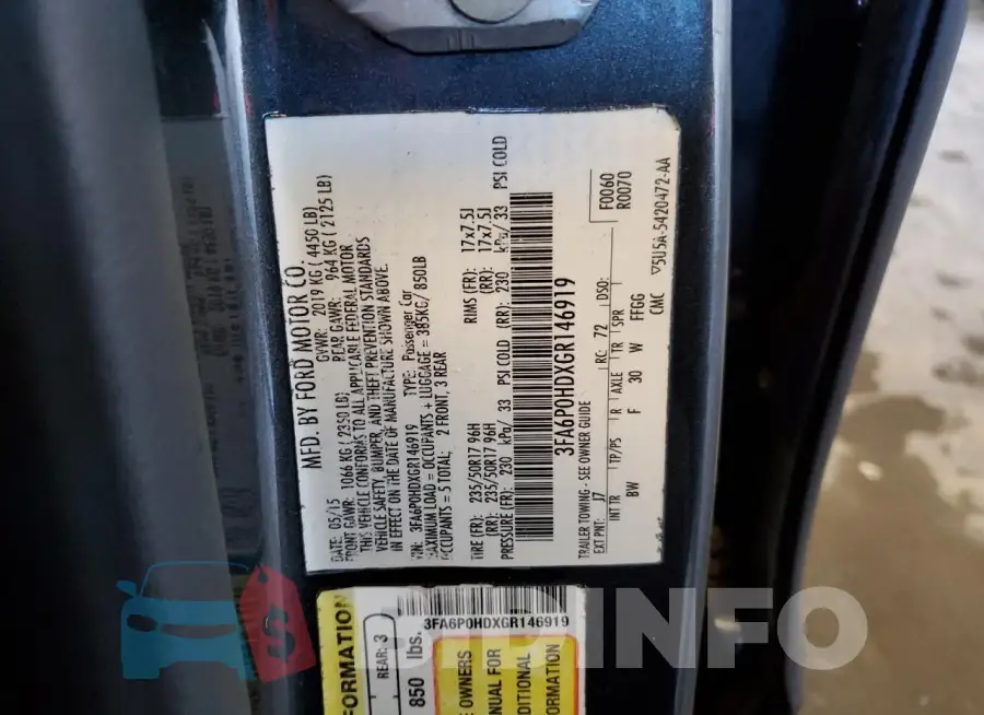 3FA6P0HDXGR146919 Photo# 12