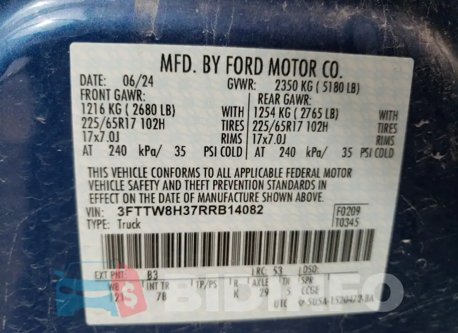 3FTTW8H37RRB14082 Photo# 12